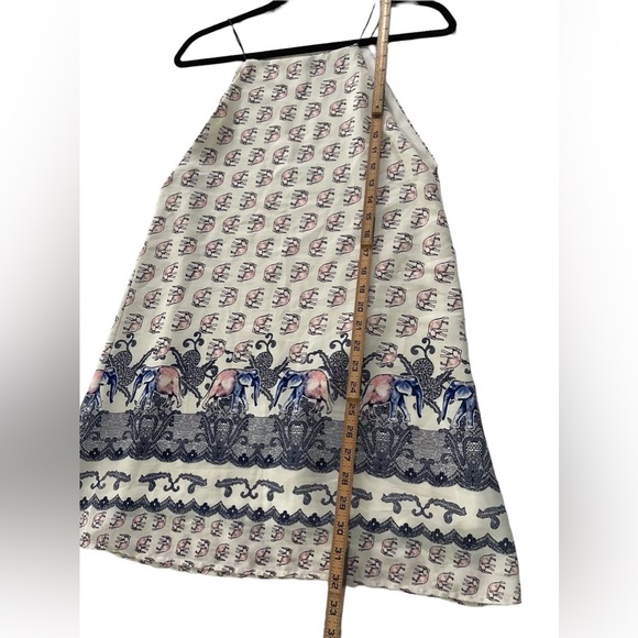 Audrey 3+1 Womens Size Small Elephant Print Slip Mini Dress Lined - Picture 6 of 11